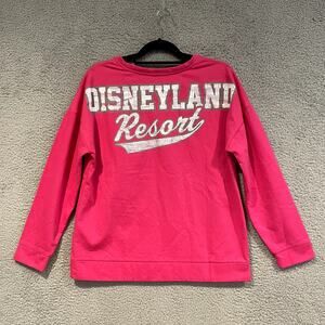 Disneyland Resort Top Womens Large Pink Bright Long Sleeve Sweatshirt Pullover